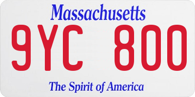 MA license plate 9YC800
