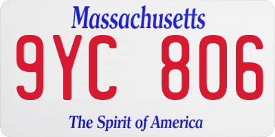MA license plate 9YC806