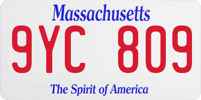 MA license plate 9YC809