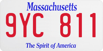 MA license plate 9YC811