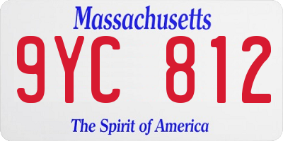 MA license plate 9YC812