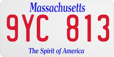 MA license plate 9YC813