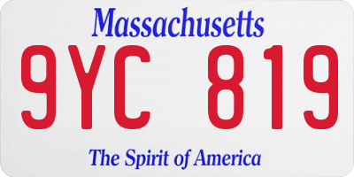 MA license plate 9YC819