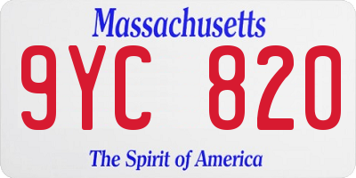 MA license plate 9YC820