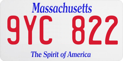 MA license plate 9YC822