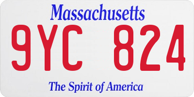 MA license plate 9YC824