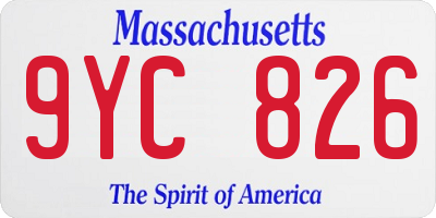 MA license plate 9YC826