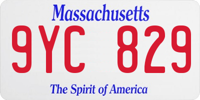 MA license plate 9YC829
