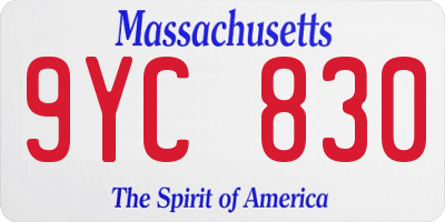 MA license plate 9YC830