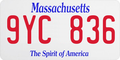 MA license plate 9YC836