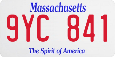 MA license plate 9YC841