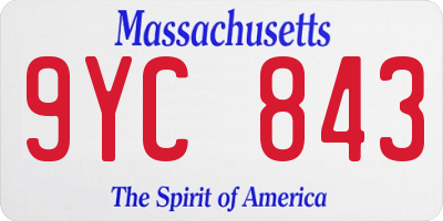 MA license plate 9YC843