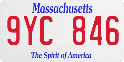 MA license plate 9YC846