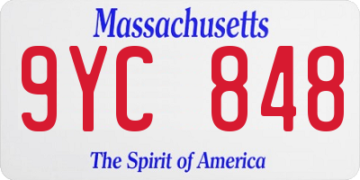 MA license plate 9YC848