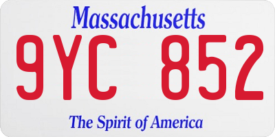 MA license plate 9YC852