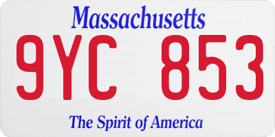 MA license plate 9YC853