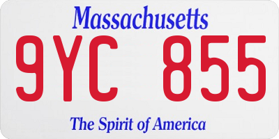 MA license plate 9YC855