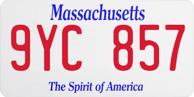 MA license plate 9YC857