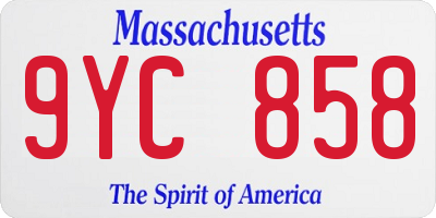 MA license plate 9YC858
