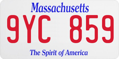 MA license plate 9YC859