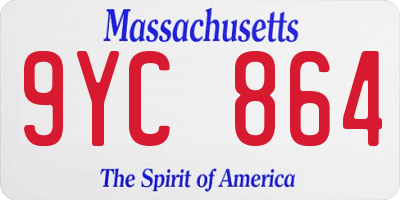 MA license plate 9YC864