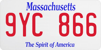 MA license plate 9YC866