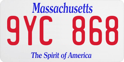 MA license plate 9YC868