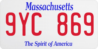 MA license plate 9YC869