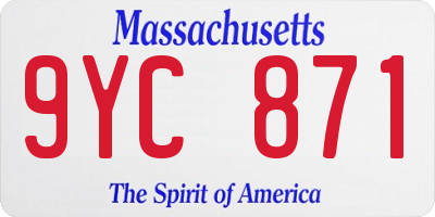 MA license plate 9YC871