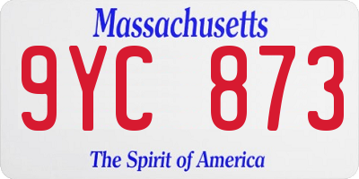 MA license plate 9YC873