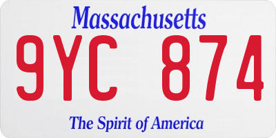 MA license plate 9YC874