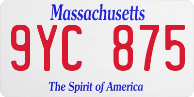 MA license plate 9YC875