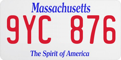 MA license plate 9YC876