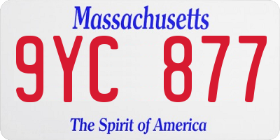 MA license plate 9YC877