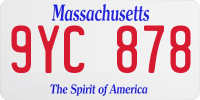 MA license plate 9YC878