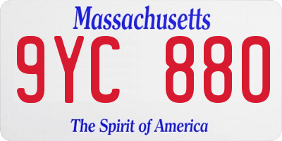 MA license plate 9YC880