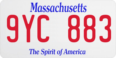 MA license plate 9YC883