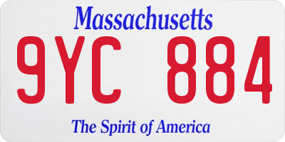 MA license plate 9YC884
