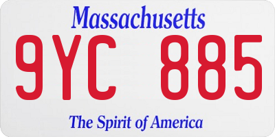 MA license plate 9YC885