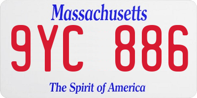 MA license plate 9YC886