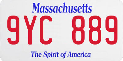 MA license plate 9YC889