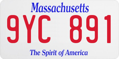 MA license plate 9YC891