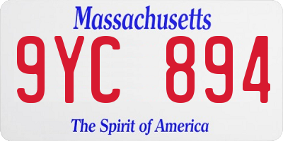 MA license plate 9YC894