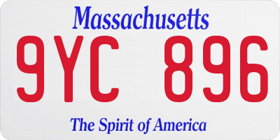 MA license plate 9YC896