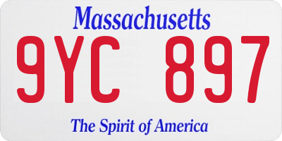 MA license plate 9YC897