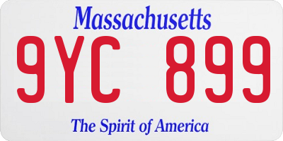 MA license plate 9YC899
