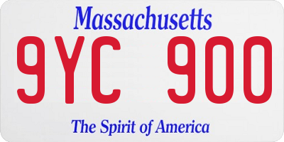 MA license plate 9YC900