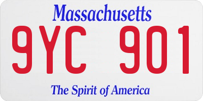MA license plate 9YC901