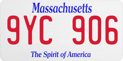 MA license plate 9YC906