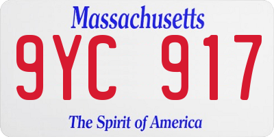 MA license plate 9YC917